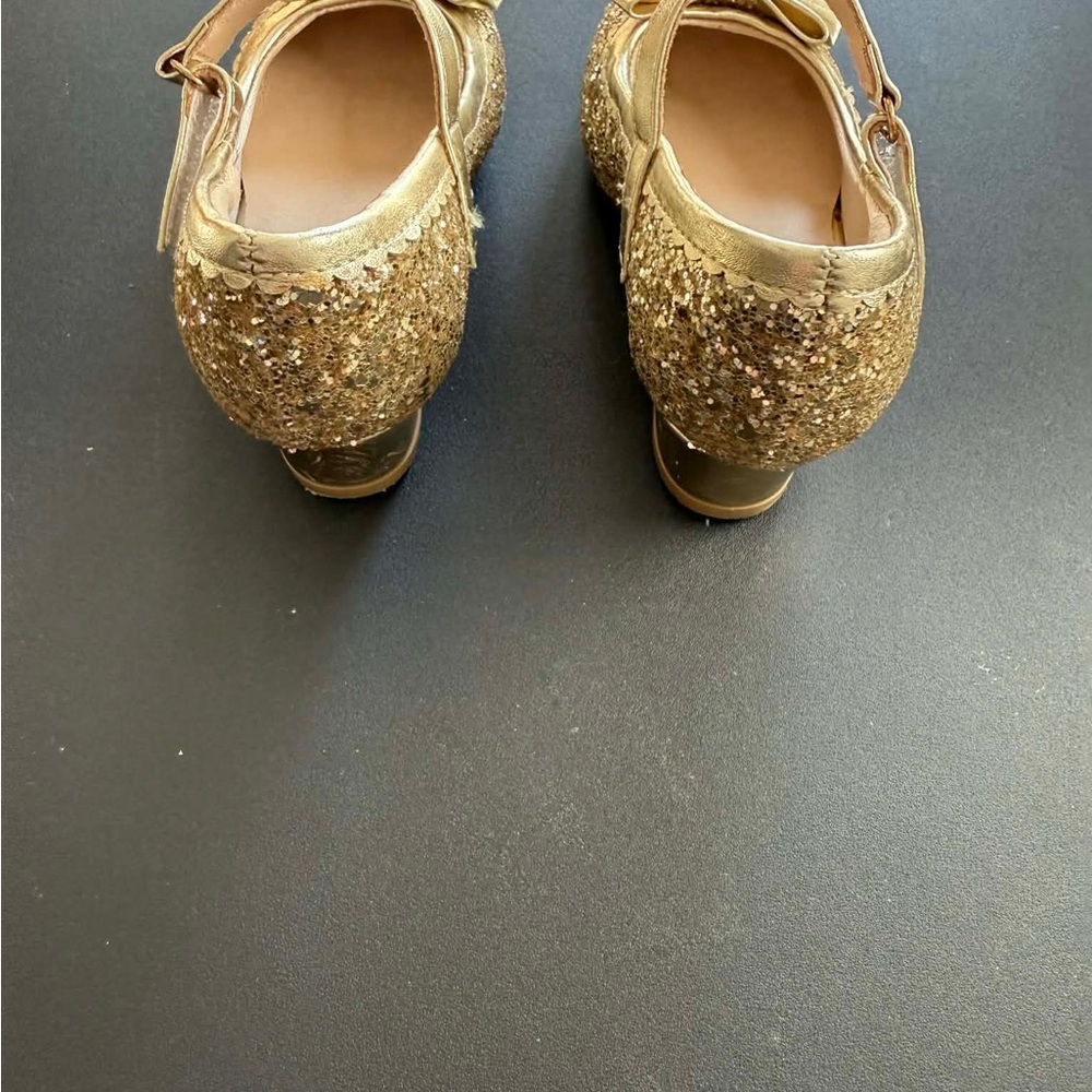 Gold Glitter Mary Jane Dress Shoes | Toddler Size 8 - Picture 2 of 7